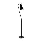 White retro floor lamp steel, Silvio, with switch