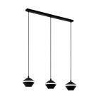 Black retro pendant light steel, Rivelino