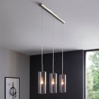 Grey pendant light smoke glass, Tino