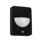 Black modern outdoor wall light with motion sensor aluminium, Kilian, IP44