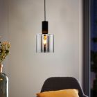 Grey pendant light smoke glass, Paulina