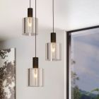 Grey pendant light smoke glass, Paulina