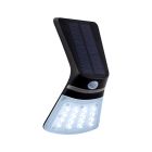 Black modern outdoor wall light with motion sensor plastic, Lydie, 2W, adjustable light colour LED, IP44
