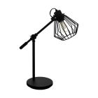 Black industrial table lamp steel, Valentijn, with switch