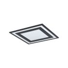 Black modern flush ceiling light aluminium, Tirzah, 24W, 4000K LED