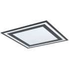 Black modern flush ceiling light aluminium, Tirzah, 36W, 4000K LED