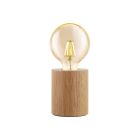 Wood table lamp brown, Yannic, with switch