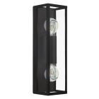 Black modern bathroom wall light glass, Amadou, IP44