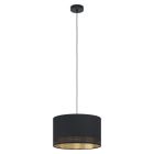 Black modern pendant light fabric, Niko
