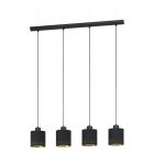 Black modern pendant light fabric, Niko