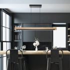 Wooden pendant light, Ludovica, 25W, 3000K LED