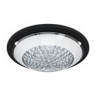 Black flush ceiling light steel, Geeske, 11W, 3000K LED