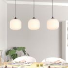 White retro pendant light glass, Elvera