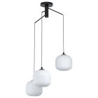White retro pendant light glass, Elvera