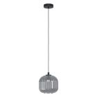 Black retro pendant light glass, Elvera