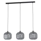 Black retro pendant light glass, Elvera
