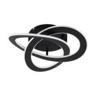 Black modern flush ceiling light aluminium, Sikko, 35W, 4000K LED