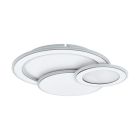 Chrome modern flush ceiling light steel, Everdina, 11W, adjustable light colour LED