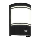 Black modern outdoor wall light with motion sensor steel, Elyana, IP44