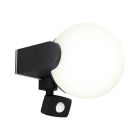 Black modern outdoor wall light with motion sensor aluminium, Lydia, IP44
