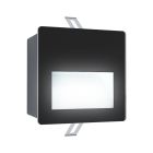 Black modern recessed outdoor wall light aluminium, Luigino, 3,7W, 4000K LED, IP65