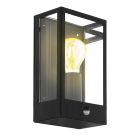 Black industrial outdoor wall light with motion sensor steel, Alihan, IP44