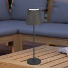 Black modern table lamp fabric, Latif, 2W, white switch LED, with touch dimmer