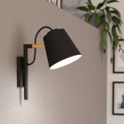 Black industrial wall light aluminium, Jevon