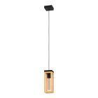 Wood pendant light brown, Jasmina, with switch