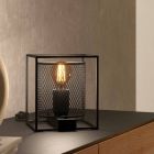 Black industrial table lamp aluminium, Thiemo, with switch