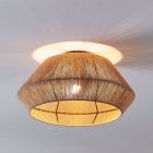Rattan flush ceiling light brown, Wilbert