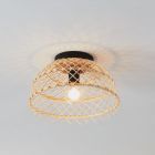 Rattan flush ceiling light brown, Alida