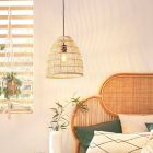 Wood pendant light brown, Wilfried