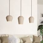Taupe rustic pendant light aluminium, Thirsa