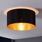 Black modern flush ceiling light fabric, Kelsey