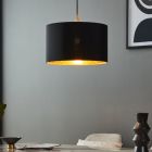 Black modern pendant light fabric, Kelsey