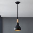 Black pendant light aluminium, Tjebbe