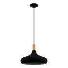 Black pendant light aluminium, Tjebbe