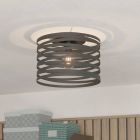 Black industrial ceiling light aluminium, Tein