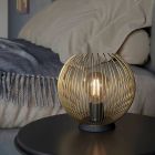 Golden industrial table lamp aluminium, Keimpe, with switch