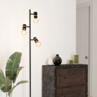 Black floor lamp aluminium, Jelger, with switch