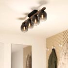 Brown design ceiling light aluminium, Frida