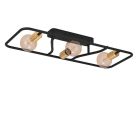 Golden industrial flush ceiling light aluminium, Jaron