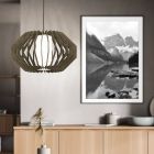 Wood pendant light brown, Lianda