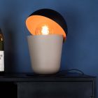 Taupe industrial table lamp aluminium, Werner, with switch