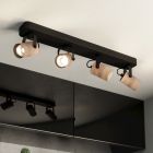 Wood ceiling spotlight black, Thierry