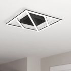 Black design flush ceiling light aluminium, Kenley, 21W, warm to cold white adjustable LED, 3-step dimmable