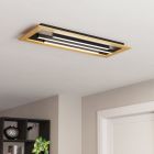 Wooden design flush ceiling light aluminium, Kyllian, 9W, warm to cold white adjustable LED, 3-step dimmable