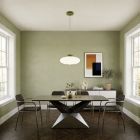 White retro pendant light glass, Berardelli