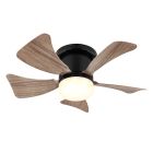 Brown modern ceiling fan plastic, Herwin, 10W, warm to cold white adjustable LED, with remote control